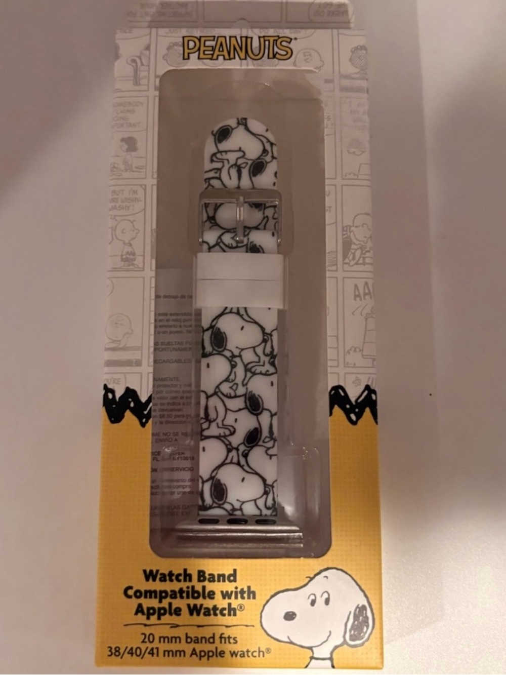 Peanuts White and Black Snoopy Silicone Band for Apple Watch